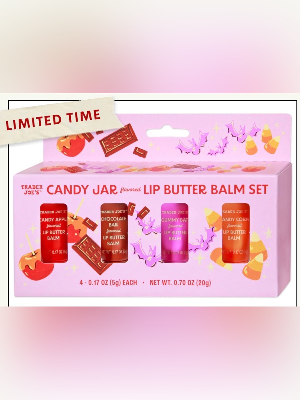 Brand New in Box Trader Joe’s Candy Jar Flavored Lip Butter Balm Set